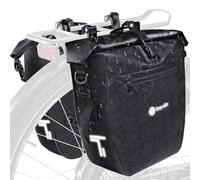 Borse per portapacchi da bicicletta, set da 2 pezzi, 64 l, impermeabili, con riflettori, tasche posteriori 3 in 1, con maniglia e tracolla, facile da fissare (set da 2 pezzi)