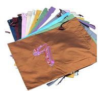 Borse per scarpe da ballo ricamate fine con coulisse personalizzata per le donne ragazze sacchetti di stoccaggio all'ingrosso riutilizzabili copriscarpe con foderato, colori misti (10 pezzi), 10.6 x