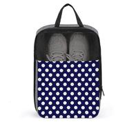 Borse per scarpe da golf, da viaggio, da donna, da uomo, con stampa a pois blu navy, borse per scarpe da viaggio per imballare in valigia, bowling, danza, punte, calcio, scarpe da ginnastica