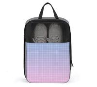 Borse per scarpe da golf da viaggio per donne e uomini, blu e rosa, con stampa a griglia, borse per scarpe da viaggio per imballare in valigia, bowling, danza, punte, calcio, scarpe da ginnastica