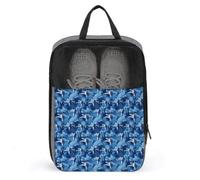 Borse per scarpe da golf da viaggio per donne e uomini, blu mimetico con stampa aeroplano, borse da viaggio per imballaggio in valigia, bowling, danza, punte, calcio, scarpe da ginnastica, organizer