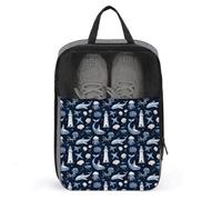 Borse per scarpe da golf da viaggio per donne e uomini, blu navy, con stampa animalier, borse da viaggio per imballaggio in valigia, bowling, danza, punte, calcio, scarpe da ginnastica, organizer per