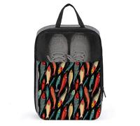 Borse per scarpe da golf, da viaggio, per donne e uomini, con stampa di amo da pesce, borse da viaggio per imballaggio in valigia, bowling, danza, punta/calcio, scarpe da ginnastica, organizer per