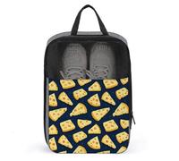 Borse per scarpe da golf, da viaggio, per donne e uomini, con stampa di formaggio brillante, borse da viaggio per imballaggio in valigia, bowling, danza, punta/calcio, scarpe da ginnastica, organizer