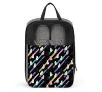 Borse per scarpe da golf da viaggio per donne e uomini, con stampa di gatto arcobaleno carino borse da viaggio per imballaggio in valigia, bowling danza pointe calcio tacchetti borsa organizer per