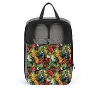 Borse per scarpe da golf da viaggio per donne e uomini, con stampa di pappagallo tropicale, borse da viaggio per scarpe da viaggio per imballare in valigia, bowling, danza, calcio, tacchetti, scarpe
