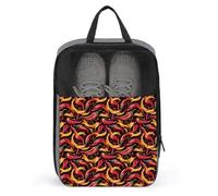 Borse per scarpe da golf, da viaggio, per donne e uomini, con stampa di peperoncino e fiamme, borse da viaggio per imballare in valigia, bowling, danza, punta/calcio, scarpe da ginnastica, organizer