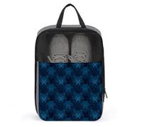 Borse per scarpe da golf da viaggio per donne e uomini, con stampa di testa di lupo blu, borse da viaggio per imballaggio in valigia, bowling, danza, punta-calcio, scarpe da ginnastica, organizer per