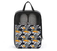 Borse per scarpe da golf da viaggio per donne e uomini, con stampa di tucano, borse per scarpe da viaggio per imballare in valigia, bowling, danza, punte, calcio, scarpe da ginnastica, organizer per