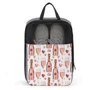 Borse per scarpe da golf, da viaggio, per donne e uomini, elegante stampa rosa champagne, borse per scarpe da viaggio per imballare in valigia, bowling, danza, punte, calcio, scarpe da ginnastica