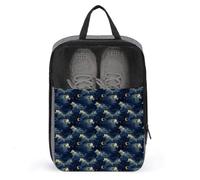 Borse per scarpe da golf da viaggio per donne e uomini - Moonlight Night Sky Wolf Print Borse da viaggio per scarpe da viaggio per imballaggio in valigia, bowling danza pointe calcio tacchetti borsa