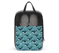 Borse per scarpe da golf, per donne e uomini, con graziosa stampa di balene, borse per scarpe da viaggio per imballare in valigia, bowling, danza, punte, calcio, scarpe da ginnastica, organizer per