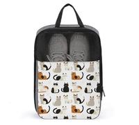 Borse per scarpe da golf, per donne e uomini, con stampa di gatti carini, borse per scarpe da viaggio per imballare in valigia, bowling, danza, punte, calcio, scarpe da ginnastica, organizer per