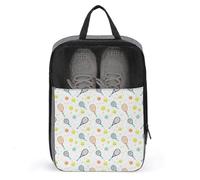 Borse per scarpe da golf, per donne e uomini, graziose borse per scarpe da tennis con stampa di racchette da tennis, borse da viaggio per imballare in valigia, bowling, danza, punte, calcio, scarpe da