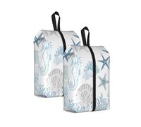 Borse per scarpe da viaggio con conchiglia di stella marina costiera, animali marini, organizer per bagagli, pochette per scarpe con maniglia