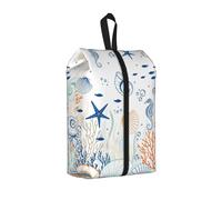 Borse per scarpe da viaggio con conchiglie a forma di stella marina e animali marini, organizer per bagagli, pochette con maniglia