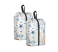 Borse per scarpe da viaggio con conchiglie a forma di stella marina e animali marini, organizer per bagagli, pochette con maniglia