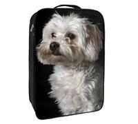 Borse per scarpe da viaggio per l'imballaggio,Borsa da viaggio per scarpe,Cane bianco carino Bichon Frise