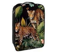 Borse per scarpe da viaggio per l'imballaggio,Borsa da viaggio per scarpe,foglie di palma tropicale farfalla leopardo