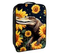 Borse per scarpe da viaggio per l'imballaggio,Borsa da viaggio per scarpe,Fondo animale di arte del girasole del coccodrillo