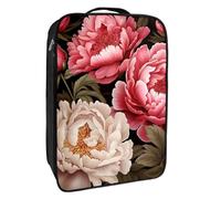 Borse per scarpe da viaggio per l'imballaggio,Borsa da viaggio per scarpe,Illustrazione di arte del fiore di peonia pianta colorata