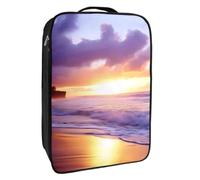 Borse per scarpe da viaggio per l'imballaggio,Borsa da viaggio per scarpe,Modello viola del paesaggio del cielo della spiaggia