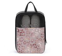 Borse per scarpe da viaggio rosa con stampa leopardata e ghepardo in oro rosa Borse per scarpe da viaggio Borsa impermeabile per scarpe grandi per uomo Donna, Organizer per scarpe da viaggio con cern
