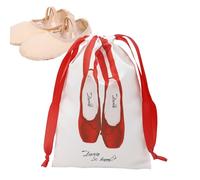 Borse per scarpe di immagazzinaggio - Borse di stoccaggio con coulisse per pantofole da ballo, tasche organizzatrici leggere lavabili in raso, da balletto per donne ballerine e ragazze