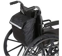 Borse per sedia a rotelle per schienale con nastro riflettente, borsa da viaggio - Borsa e tasche accessibili al camminatore, per anziani, handicap(Black)