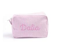 Borse per trucco personalizzate, borsa Seersucker, borsa tote personalizzata, borsa da viaggio per bambini, borsa da toilette, regalo per sposa, regalo personalizzato per neonato, borsa per compleanno
