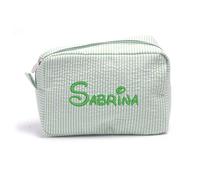Borse per trucco personalizzate, borsa Seersucker, borsa tote personalizzata, borsa da viaggio per bambini, borsa per articoli da toeletta, regalo per sposa, regalo personalizzato per neonato, borsa