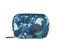 Borse per uccelli calvi estetiche blu con scomparti staccabili, organizer per pillole da viaggio riutilizzabile per portafoglio