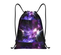 Borse per zaino con coulisse con stampa di linee geometriche Borsa sportiva da palestra Borsa con coulisse Borsa per la spesa, Galaxy Sky, S