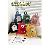 Borse personalizzate con nomi o messaggi festivi. Personalizza il tuo zaino, mini zaino casual e carino a forma di orsetto teddy, puoi scrivere nomi, lettere, numeri fortunati, ecc. Perfetto per l'uso