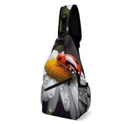 Borse Petto Ladybug On Daisy Flower Portatile Borsello A Tracolla Causal Spalla Borsa Per Alpinismo Ciclismo Uso Quotidiano 19X39Cm