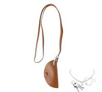 Borse piccole in Pelle per Donna - Pelle PU 4.33x1.77 Pollici | Borsa per Cuffie con Collo semicircolare, Bølsa di Conservazione, Borsa per chiavi Resistente all'usura | Viaggi d, Marrone, la