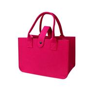 Borse pieghevoli di stoccaggio dell'acquirente di grande capacità dei sacchetti della spesa del feltro per la spesa ed il viaggio con le maniglie rinforzate, Rosa, 30*20*18cm