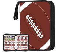 Borse portaoggetti in lino Rugby Card Storage Book Simple Design Zipper Game Card Bag Regali Esternalizzazione (Caffè, Taglia unica)