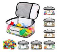 Borse portaoggetti per giochi da tavolo - 6 buste trasparenti, organizer con cerniera impermeabile, custodia multiuso trasparente, borsa da viaggio per la casa, l'asilo, la camera da, la sala gi