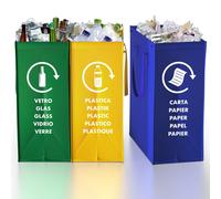 ® Borse Raccolta Differenziata 3 Bidoni Differenziata da Interno ed Esterno per