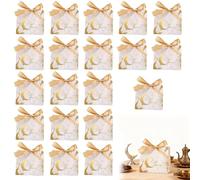 Borse regalo per Ramadan e Eid - Set da 20 con design elegante e tessuto resistente - Perfetto per regali durante il Ramadan e l'Eid - Con nastro dorato, dimensioni 10x11,5x4,5 cm