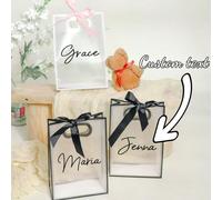 Borse regalo trasparenti personalizzabili con lettere, adatte per regali da damigella, feste di matrimonio, decorazioni per borse regalo personalizzate, moda, alta qualità, stile elegante, personalizz