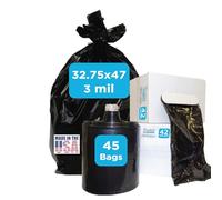 Borse resistenti dell'appaltatore, 42 galloni, 83,2 x 119,4 cm - 3 MIL grandi sacchi della spazzatura industriali neri spessi per la costruzione e l'uso commerciale