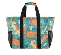 Borse resistenti pieghevoli della spiaggia della tela dell'acqua dei totalizzatori di utilità dei granchi arancioni di estate, granchi arancioni estivi, 1 size, Moda