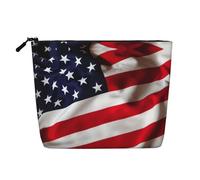 Borse riutilizzabili della stampa americana Flag1 dello spuntino, borsa da toilette di viaggio di grande capacità, borse di trucco con la chiusura lampo