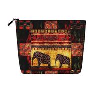 Borse riutilizzabili della stampa del patchwork dell'elefante africano dello spuntino, borsa da toilette di viaggio di grande capacità, borse di trucco con la chiusura lampo