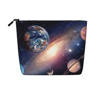 Borse riutilizzabili della stampa del pianeta dell'universo dello spuntino, borsa da toilette di viaggio di grande capacità, borse di trucco con la chiusura lampo