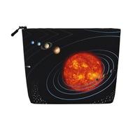 Borse riutilizzabili della stampa del sistema solare della galassia dello spazio esterno dello spuntino, borsa da toilette di viaggio di grande capacità, borse di trucco con la chiusura lampo