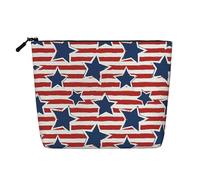 Borse riutilizzabili della stampa della bandiera della striscia della stella rossa bianca dello spuntino, borsa da toilette di viaggio di grande capacità, borse di trucco con la chiusura lampo