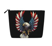 Borse riutilizzabili della stampa della bandiera dell'aquila americana dello spuntino, borsa da toilette di viaggio di grande capacità, borse di trucco con la chiusura lampo